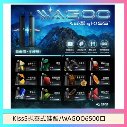 WAGOO哇酷Kiss5 6500口拋棄式 | 自由混搭雙口味 | 雙芯組合